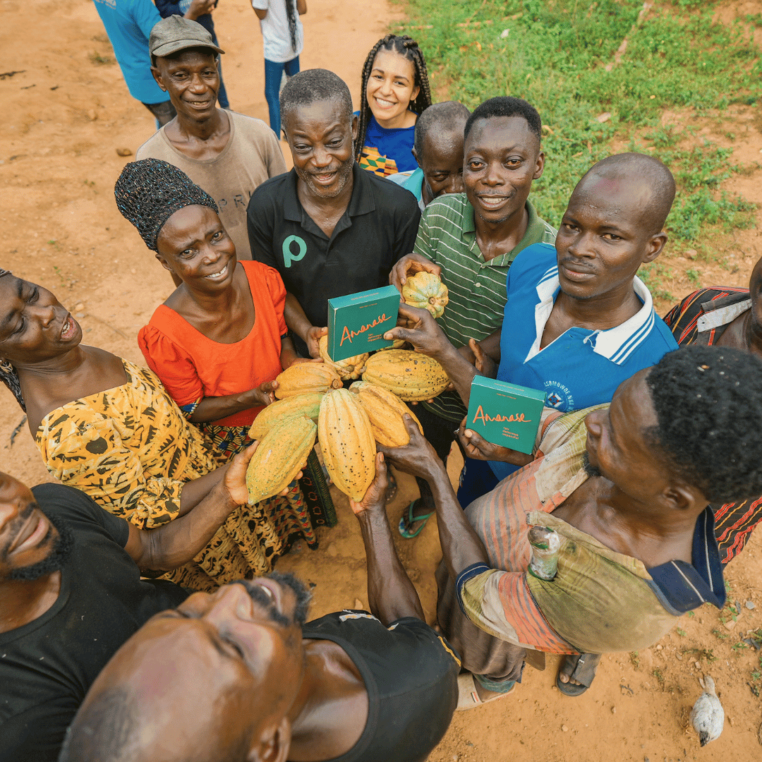 Chocolate gift to a farmer