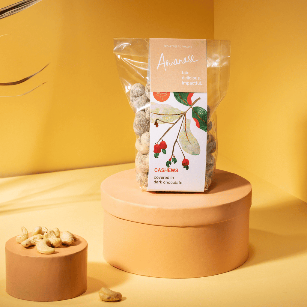 Handgefertigte Cashews mit Schokolade aus Ghana – Vegan Bio Fair