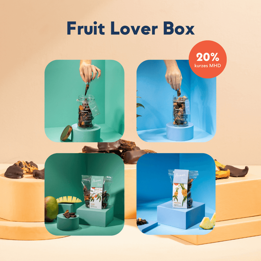 Amanase Frucht Set mit Schokolade – Mango Ananas – Bio Vegan Handmade Fair